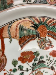 A Chinese famille verte 'phoenixes' dish, Kangxi